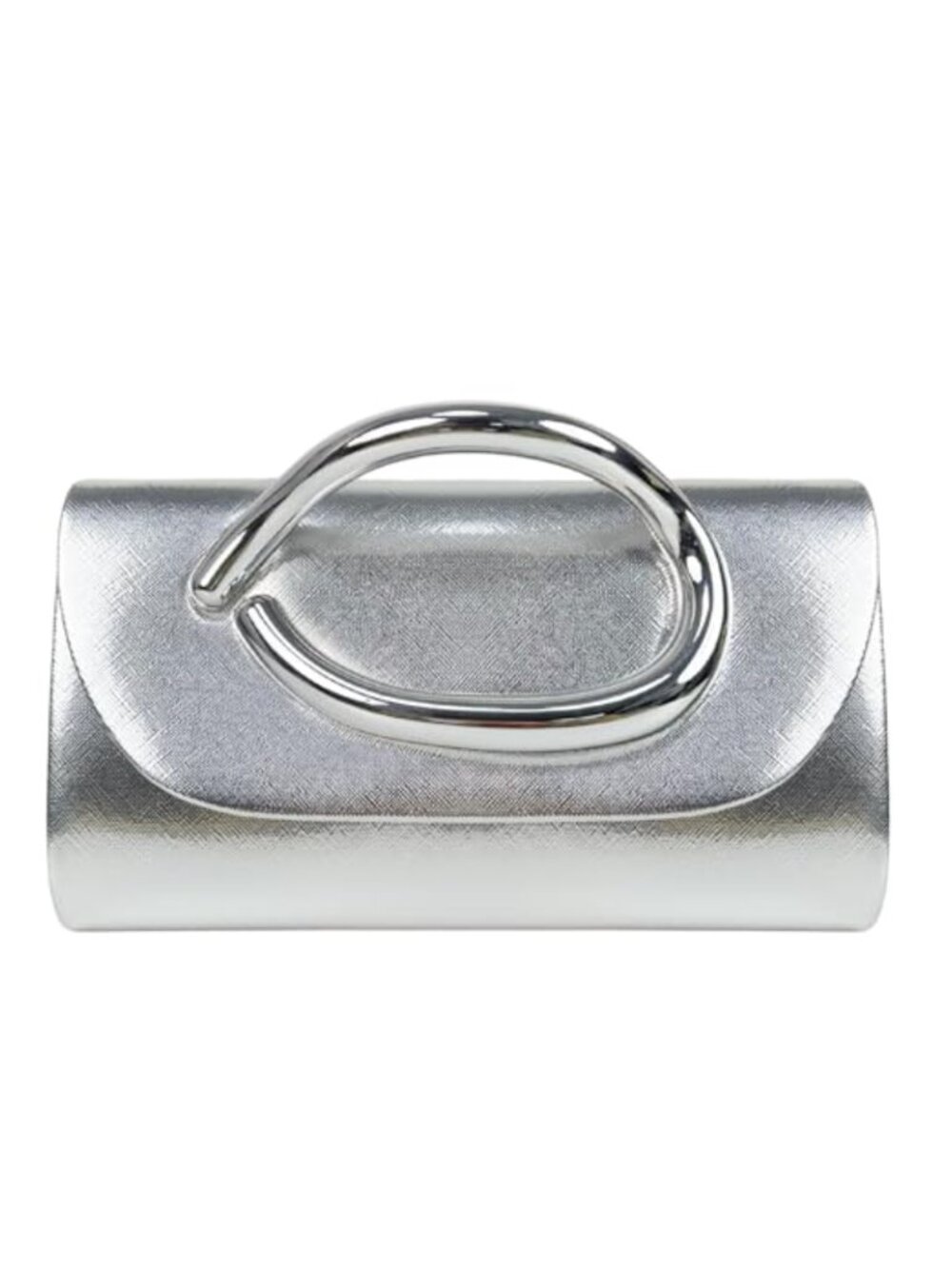 Vegan Leather Evening Clutch with Gold Handle & Detachable Chain